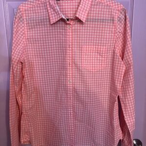 OOTDFash Pink Gingham Button-Front Blouse